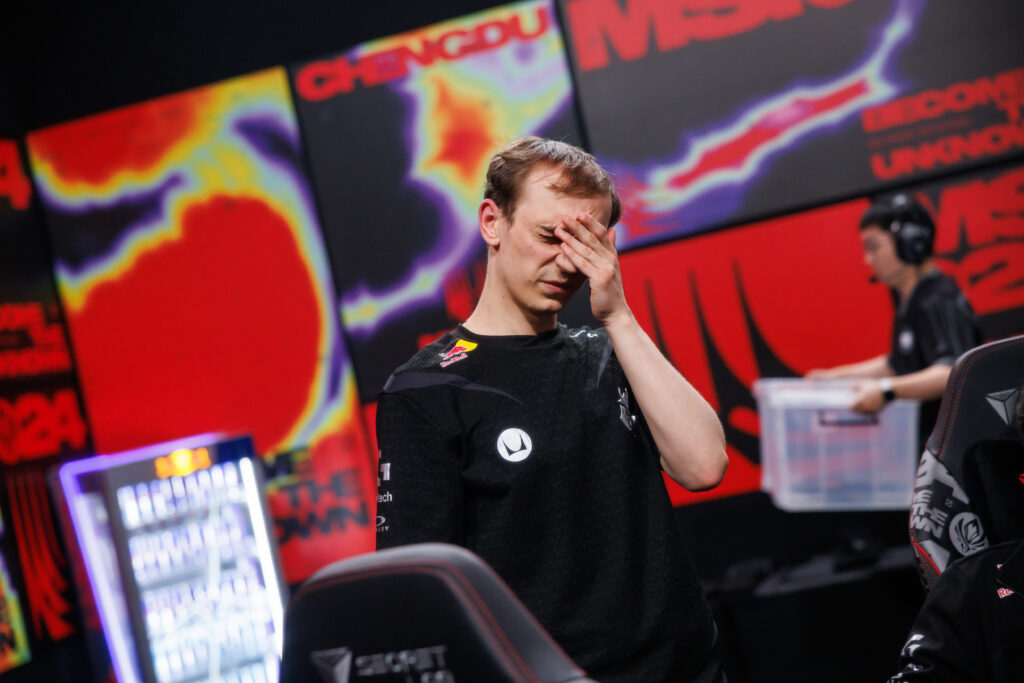 Rasmus "Caps" Winther de l''équipe G2, après sa défaite contre T1 lors du MSI 2024