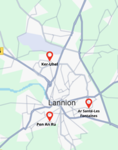 Carte des quartiers de Lannion